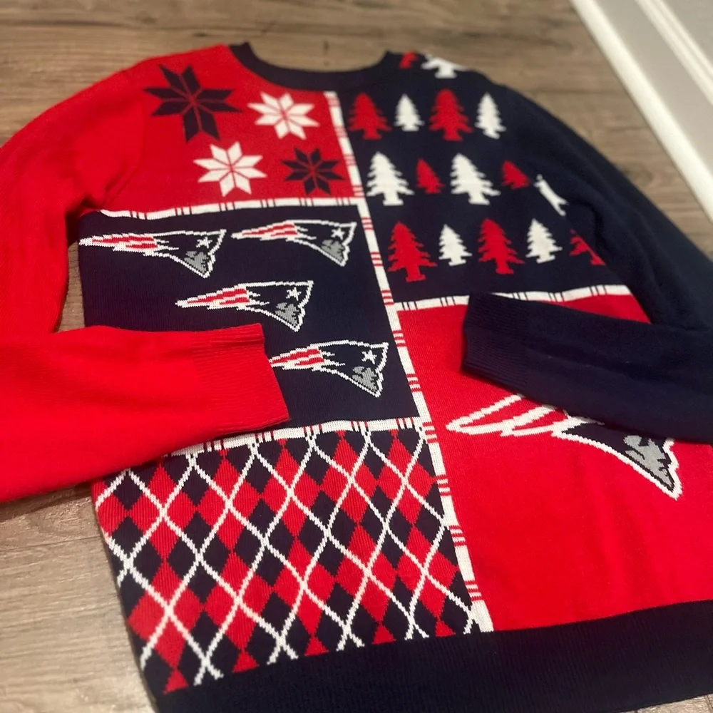 NFL New England Patriots Ugly Christmas Sweater Team Apparel large